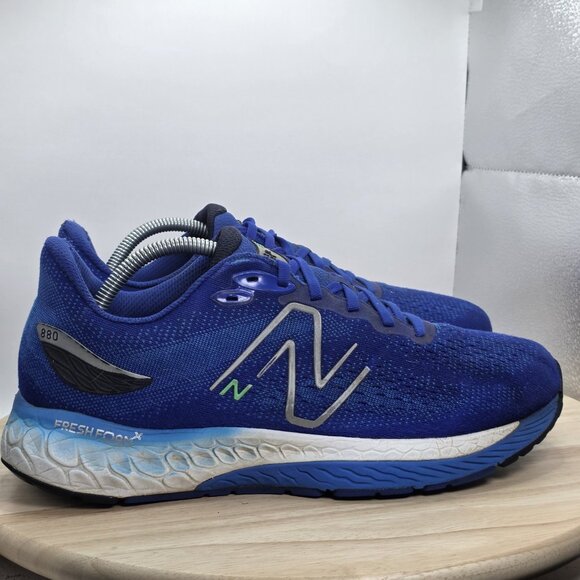 Mens Size 10.5- NEW BALANCE FRESH FOAM X MENS M880S12 Blue Running Shoes 2E Wide - Picture 3 of 11